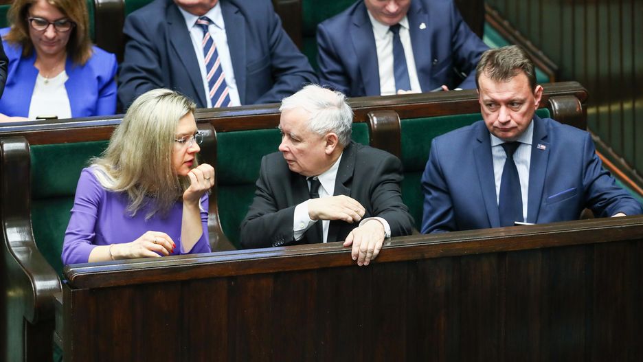 Małgorzata Wassermann, Jarosław Kaczyński i Mariusz Błaszczak. Czy wśród nich jest przyszły marszałek Sejmu?