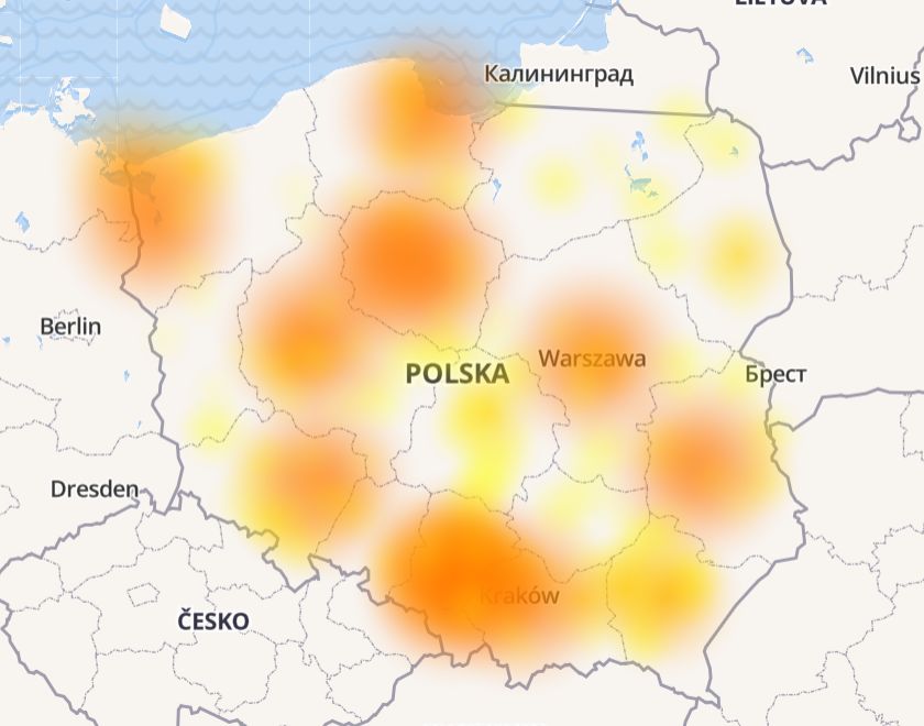 Awaria Play zauważana jest głównie w większych miastach