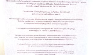 Rodo w praktyce. W autobusach wywiesili już kartki