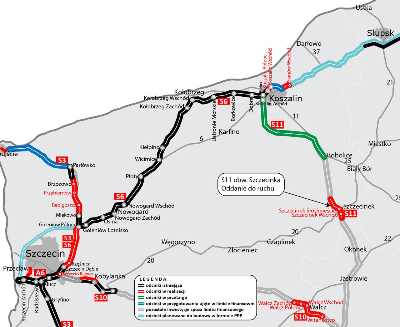 S11 dłuższa o 12 km. Nad morze dojedziemy szybciej