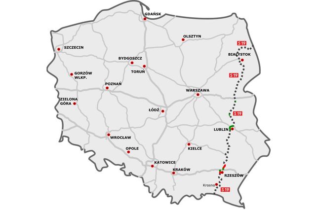 Przebieg drogi S19 obejmie takie miejscowości, jak m.in.: Kuźnica, Sokółka, Korycin, Knyszyn.