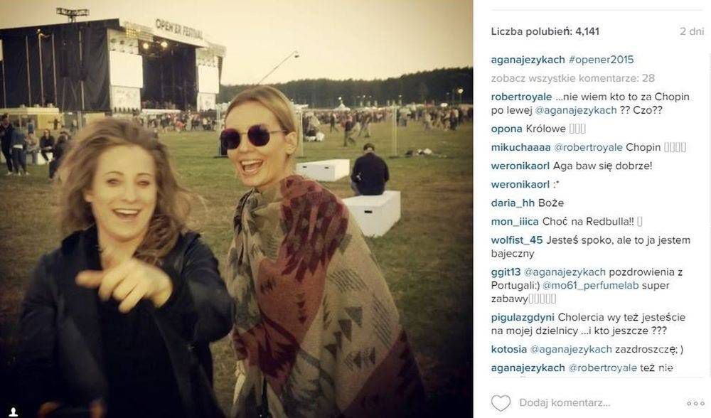 Agnieszka Szulim na Open'er Festival, fot. Instagram