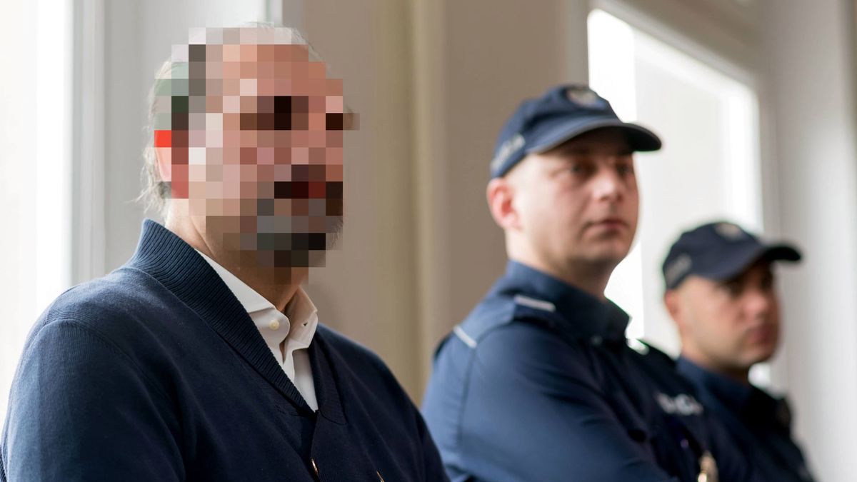 Arkadiusz Ł., pseudonim Hoss na sali rozpraw w poznańskim sądzie w 2018 roku.