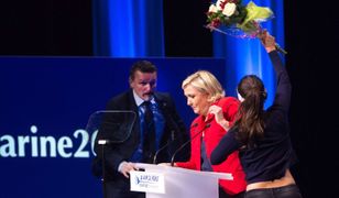 Incydent na wiecu Marine Le Pen. Na scenę wtargnęła feministka