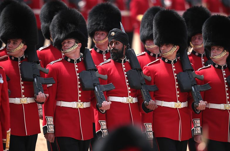 <<enter caption here>> at The Royal Horseguards on June 9, 2018 in London, England. The annual ceremony involving over 1400 guardsmen and cavalry, is believed to have first been performed during the reign of King Charles II. The parade marks the official birthday of the Sovereign, even though the Queen's actual birthday is on April 21st.  