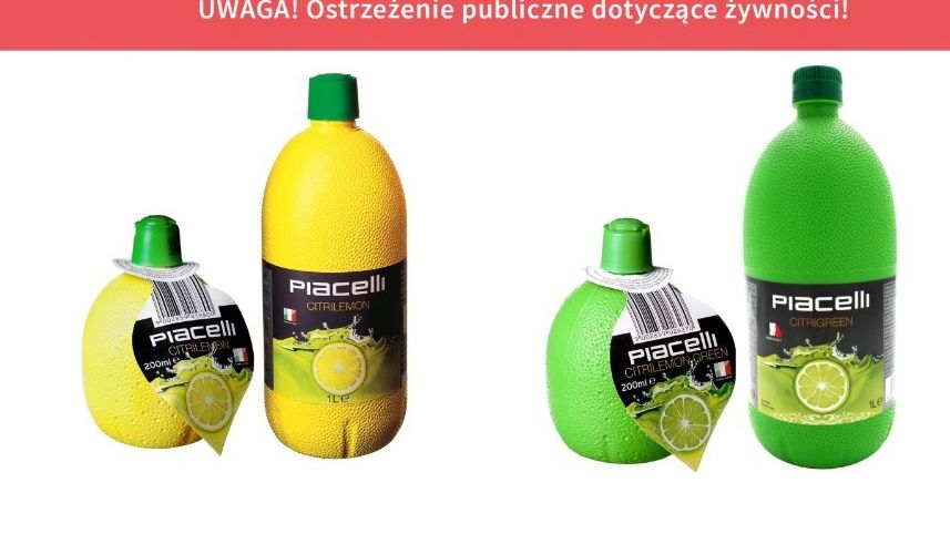 Koncentraty soków marki Piacelli zostały wycofane z rynku przez Główny Inspektorat Sanitarny