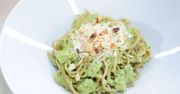 Carbonara z groszkiem i migdałami