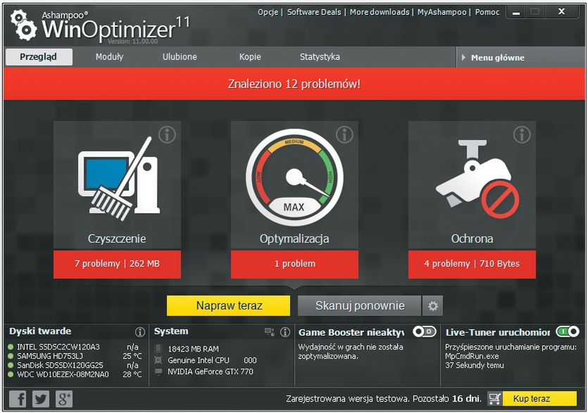 Test Ashampoo WinOptimizer 11