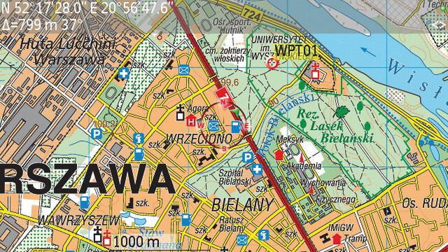 Papierowa mapa w komórce