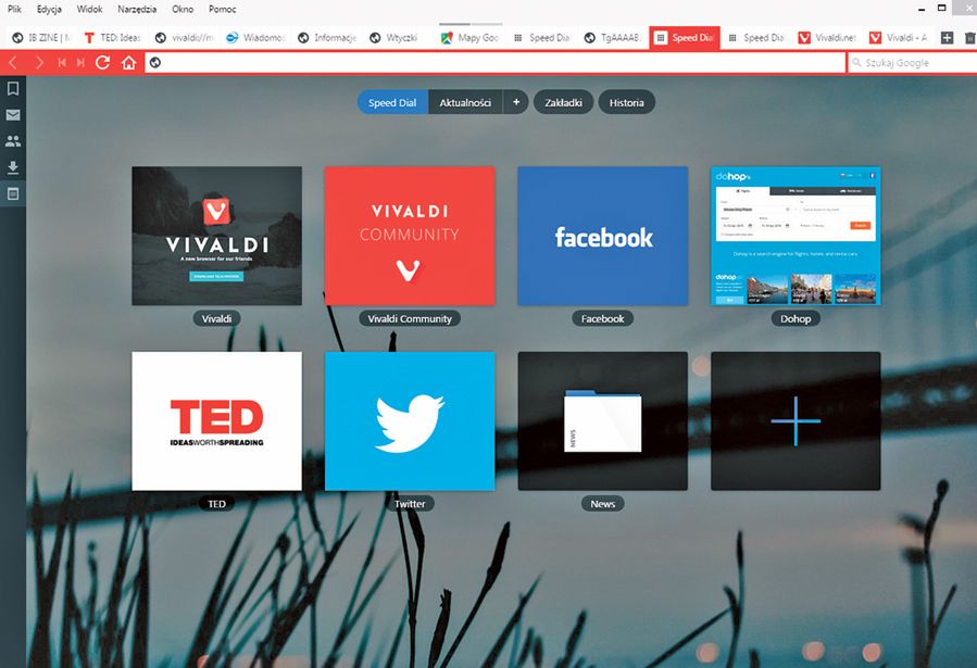 Vivaldi, przeglądarka  dla zaawansowanych