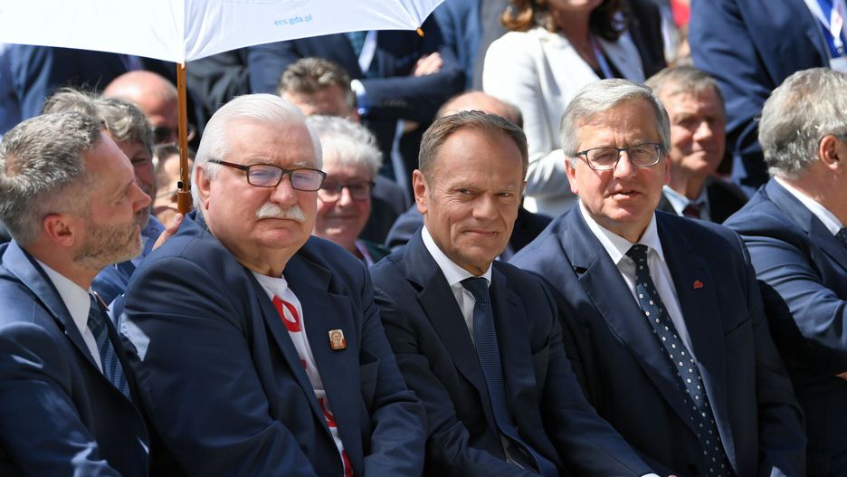 Donald Tusk i Bronisław Komorowski na obchodach rocznicy 4 czerwca w Gdańsku