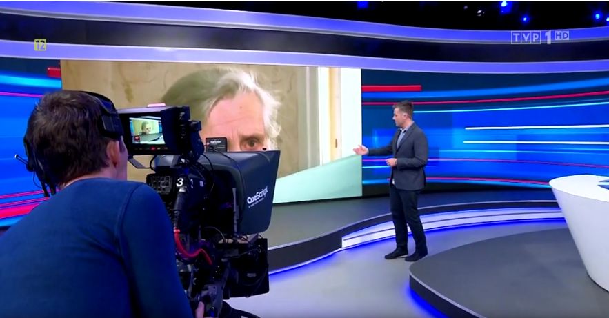 Jacek Kurski na otwarciu nowego studia TVP Info 