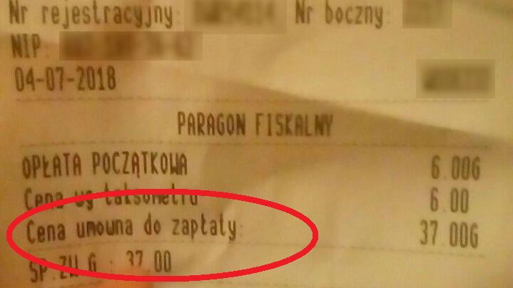 "Pani wsiadła do auta i umówiła się na kwotę 37 zł" - mówi WP kierownik firmy.