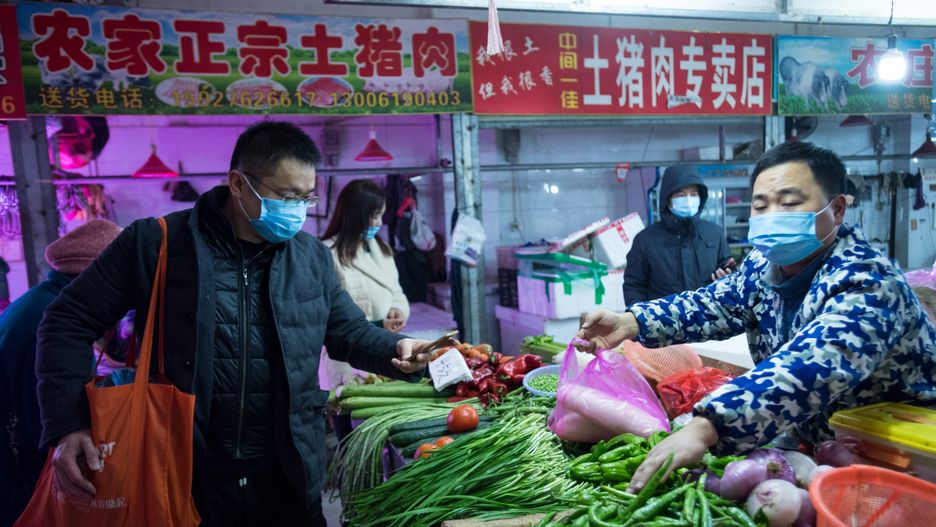 Market w Wuhan. 