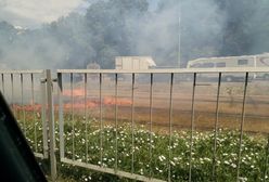 Pożar na torach tramwajowych przy ul. Puławskiej