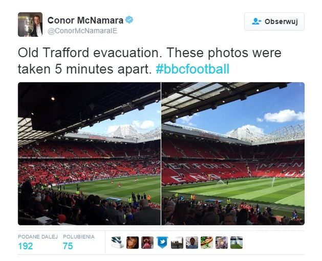 Ewakuowano stadion Manchesteru United