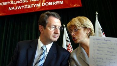 Izabela Jaruga-Nowacka i Marek Pol podczas Krajowej Konwencji UP