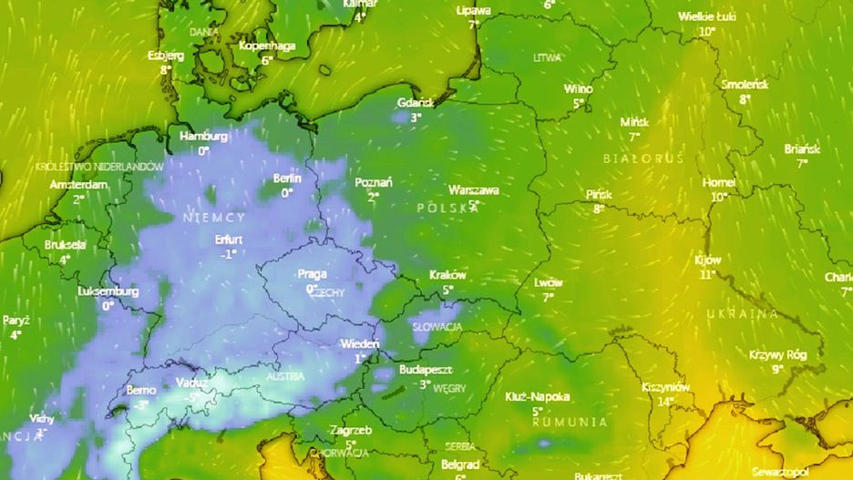 Pogoda na poniedziałek.