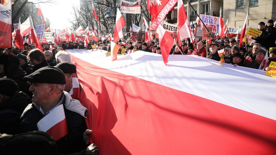 Manifestacja poparcia dla reformy sądownictwa w Warszawie.