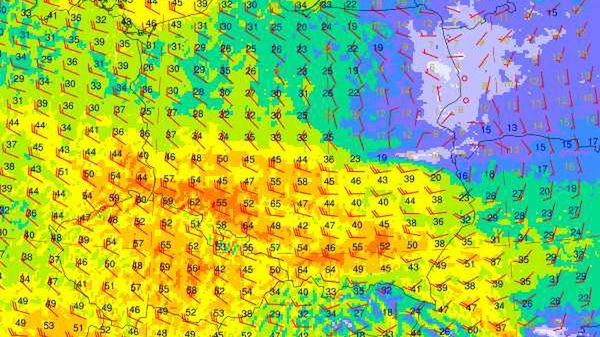 Pogoda. Mapa ciśnienia barycznego na niedzielę godz. 22:00