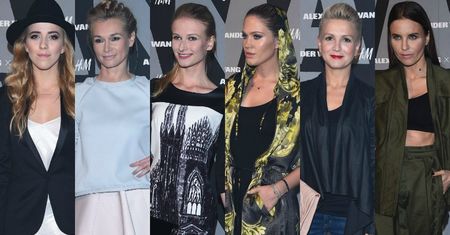Anna Piszczałka, Ola Ciupa, Jessica Mercedes i Joanna Horodyńska na premierowym pokazie kolekcji Alexandera Wanga dla H&M