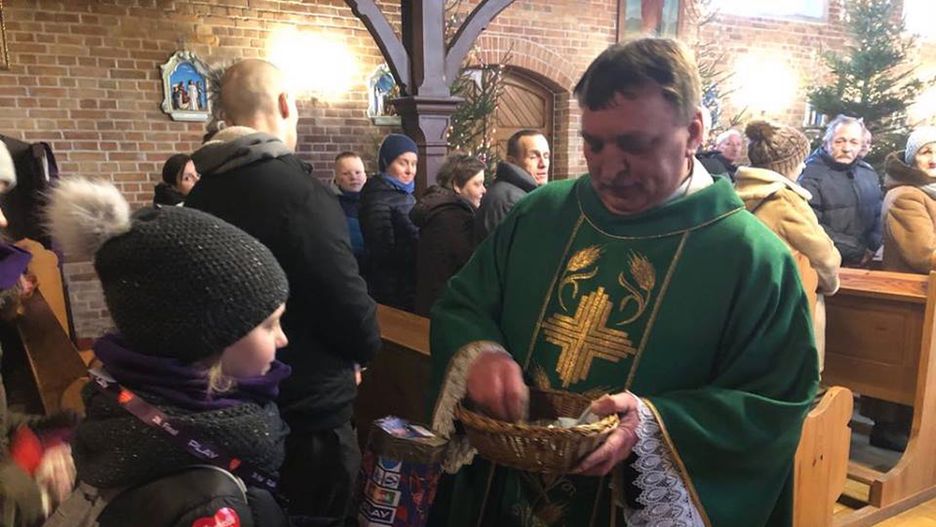 Proboszcz parafii Dobrego Pasterza w Elblągu hojnie wsparł WOŚP