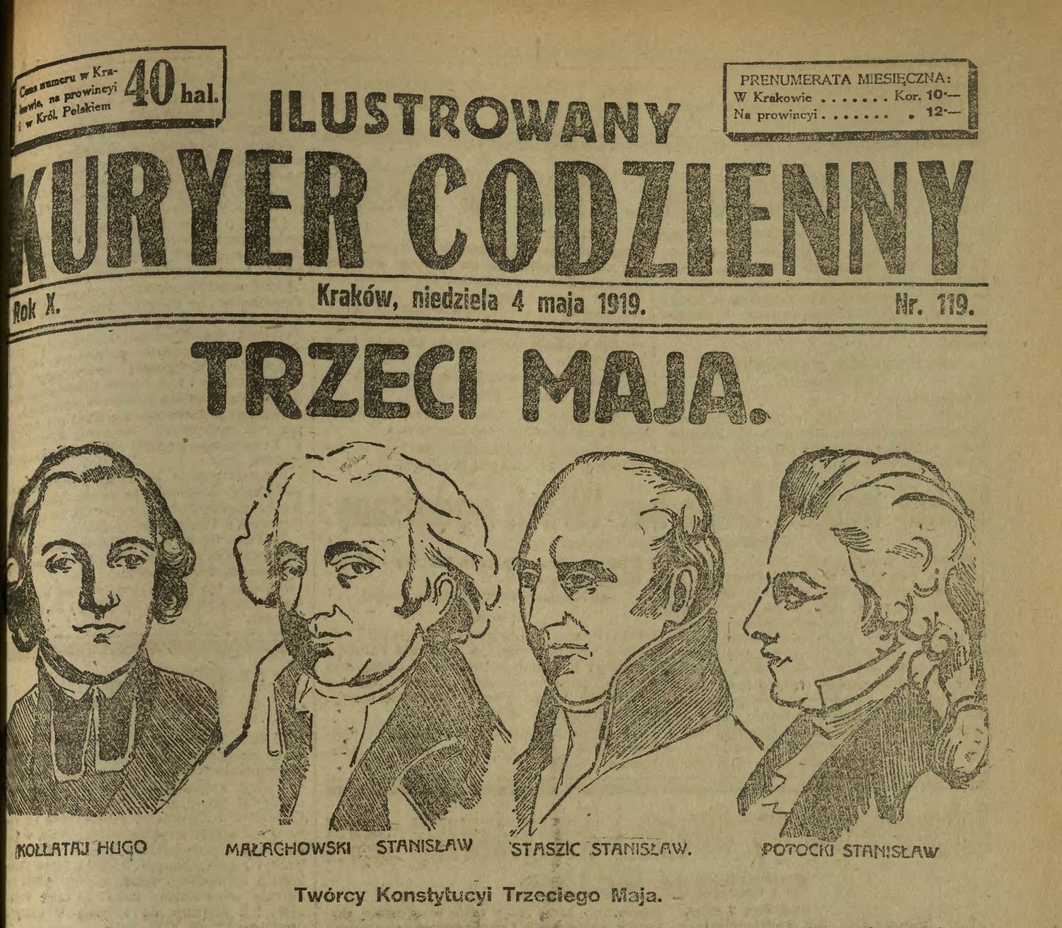 Pierwsza rocznica 3 maja w wolnej Polsce na okładce „Ilustrowanego Kuryera Codziennego” 
