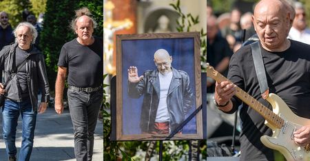 Największe legendy polskiego rocka tłumnie zjechały na pogrzeb Piotra Szkudelskiego. Na cmentarzu rozbrzmiały gitary jego przyjaciół z Perfectu