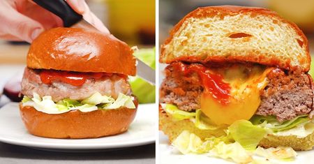 Burger z niespodzianką. Po pierwszym kęsie będziesz zachwycony