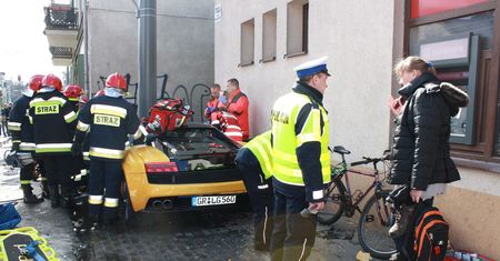 Wypadek Lamborghini Galladro w Sopocie