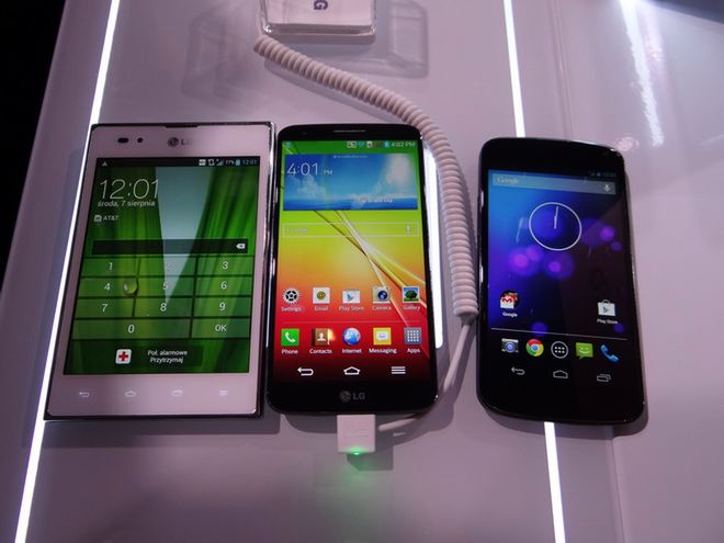 Od lewej LG: P895, G2, Nexus 