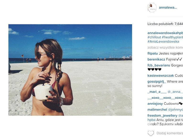 Anna Lewandowska na Instagramie