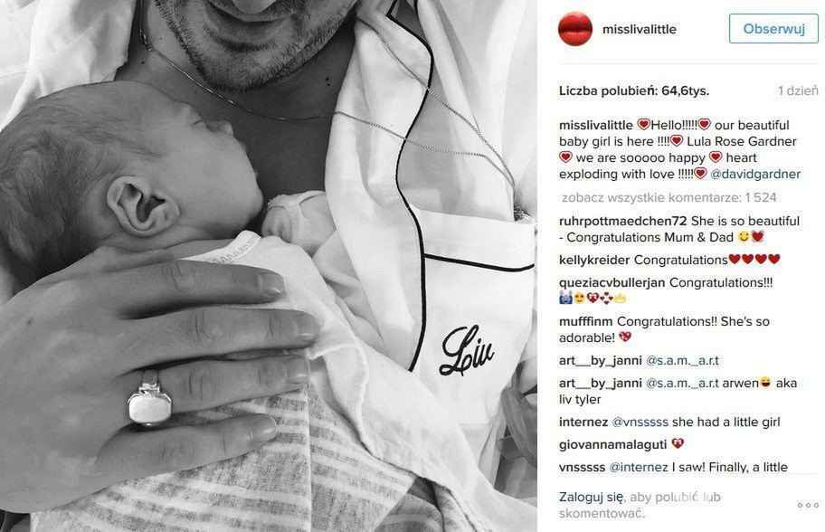 Liv Tyler i David Gardner zostali rodzicami. Li Tyler urodziła córkę, która dostała na imię Lula Rose