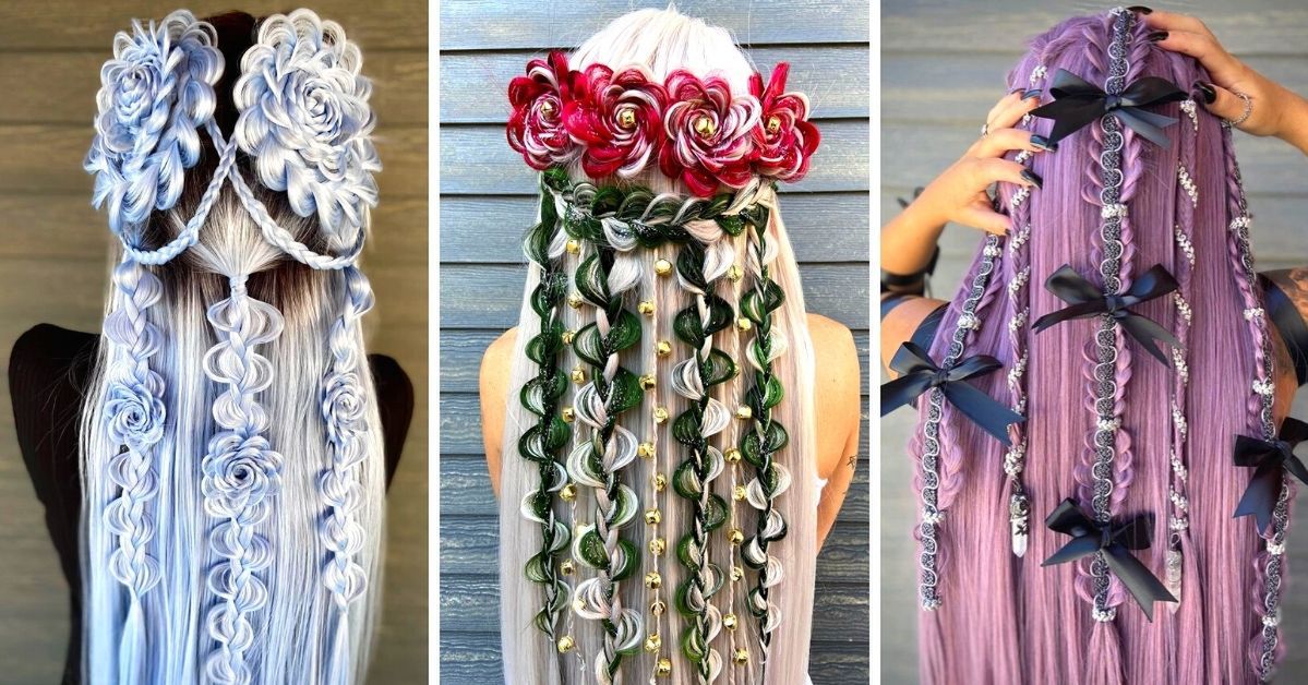 23 Intricately Braided Hairstyles That Look as if Knitted. The Enchanting Color Braids