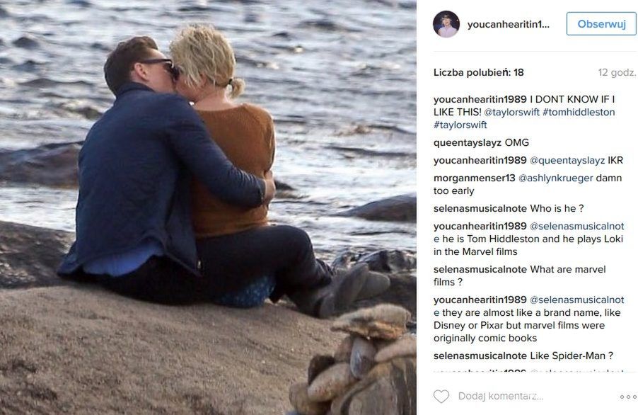 Taylor Swift i Tom Hiddleston na plaży w Rhode Island