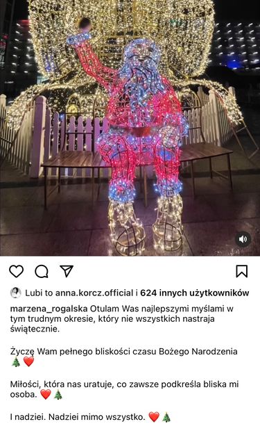 Marzena Rogalska składa życzenia na Boże Narodzenie 2021
