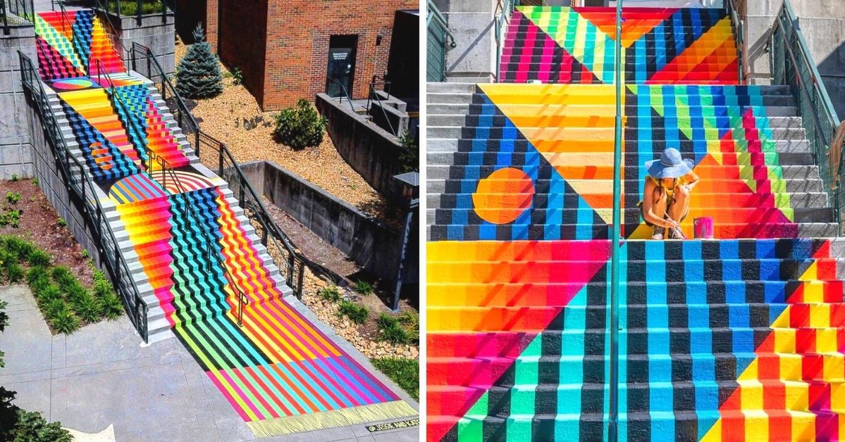 American Artists Have Created Unusual Colorful Stairs