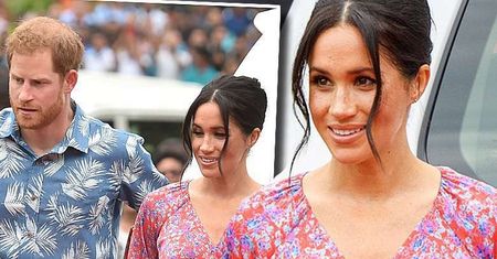 Ciężarna Meghan Markle zaliczyła swoją pierwszą modową wpadkę? Babcina sukienka zniekształciła jej boską sylwetkę!