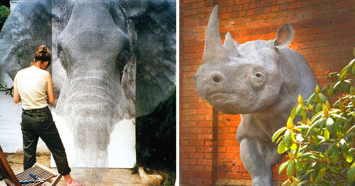 23 Stunningly Realistic Wildlife Sculptures Made of Metal Mesh!
