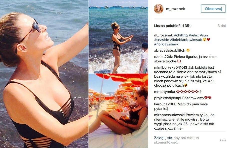 Małgorzata Rozenek na wakacjach we Francji. Kostium kąpielowy: Agent Provocateur