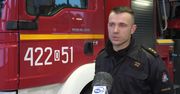 Ogromny zator na drodze krajowej nr 38 w Opolskiem. Drogę zasypał śnieg, który wiatr zwiał z okolicznych pól