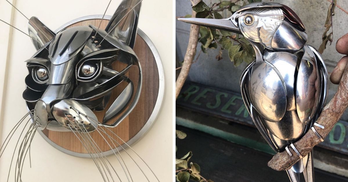 18 Amazing Animal Sculptures Made from... Cutlery!
