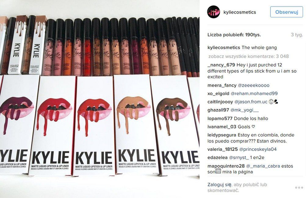 Zestawy szminek Lip Kit by Kylie Jenner