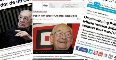 Cały świat pogrążony w żałobie opłakuje śmierć Andrzeja Wajdy