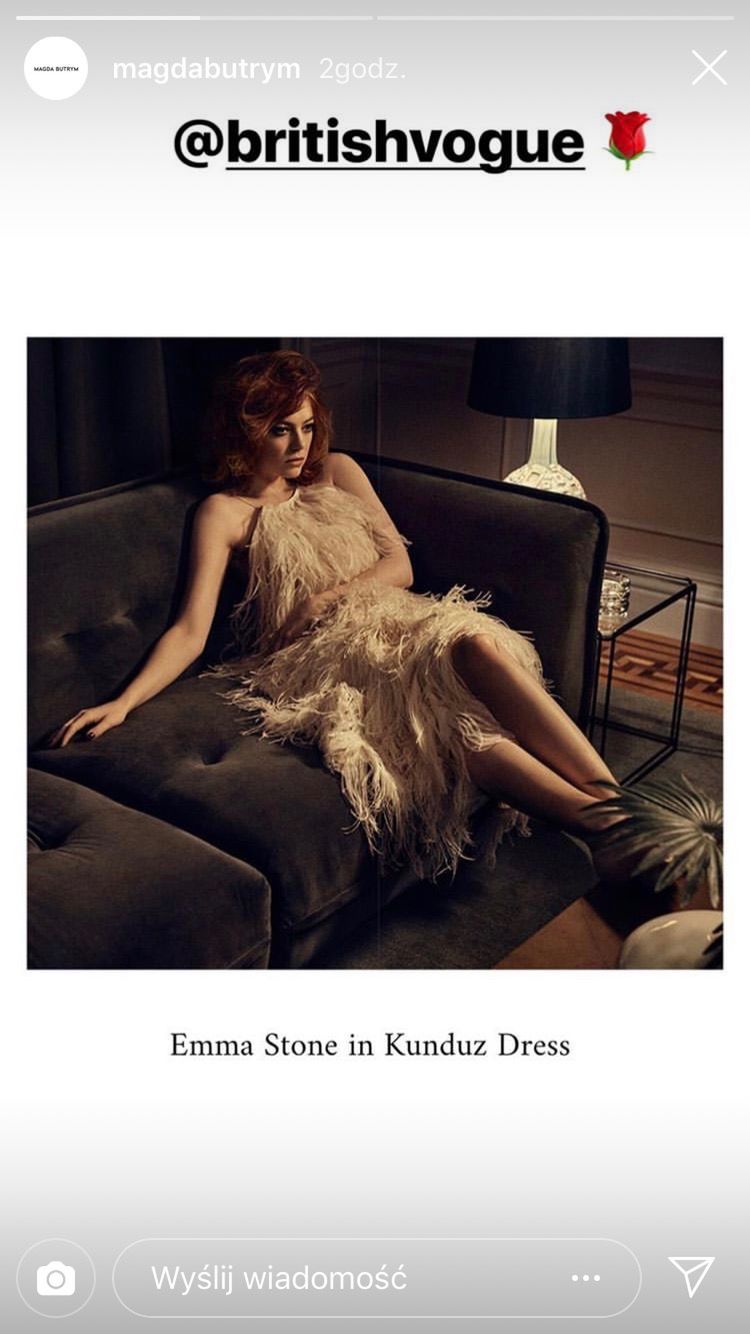 Emma Stone w kreacji Magdy Butrym