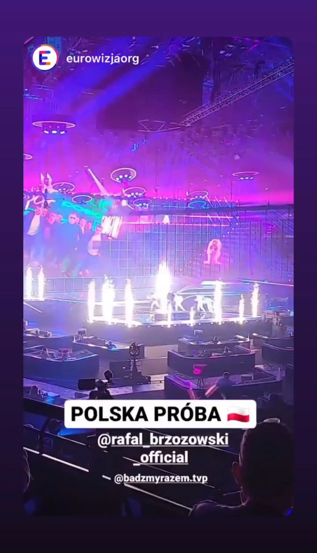 Rafał Brzozowski podczas próby, fot. Instagram Rafał Brzozowski, Eurowizja.org