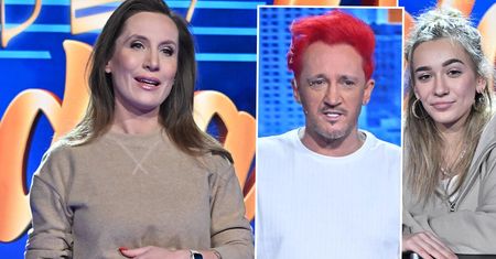 Michał Wiśniewski z córką i ciężarną żoną w "Jaka to melodia?". Lada chwila poród! Brzuszek Poli sfotografowano z każdej strony
