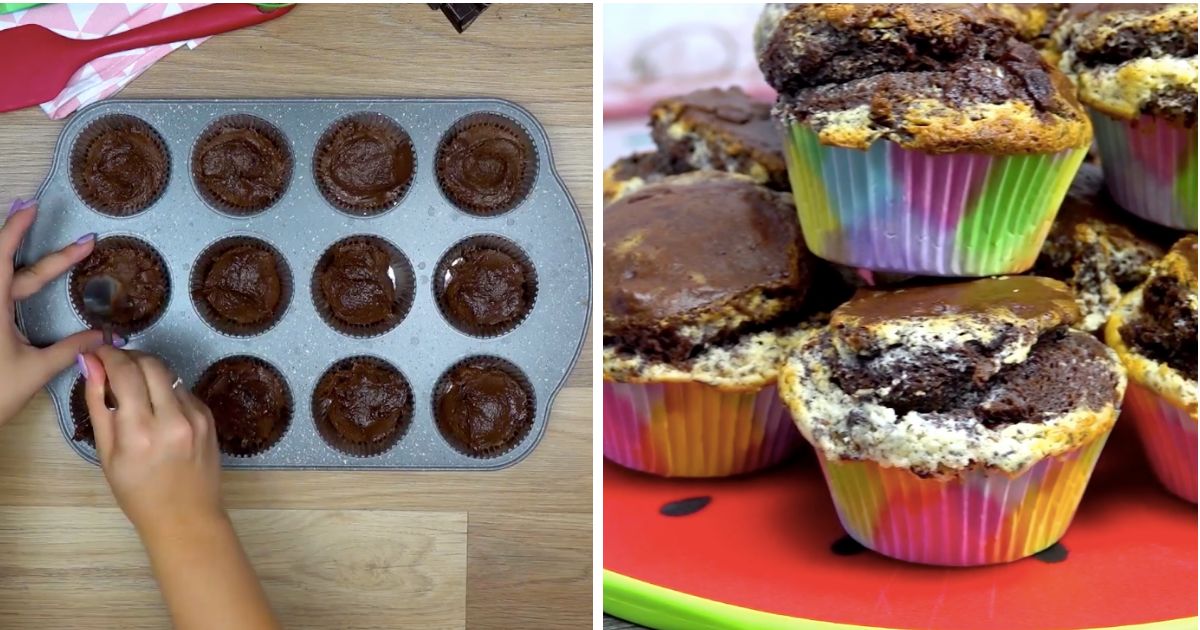 Sernikowo-czekoladowe babeczki