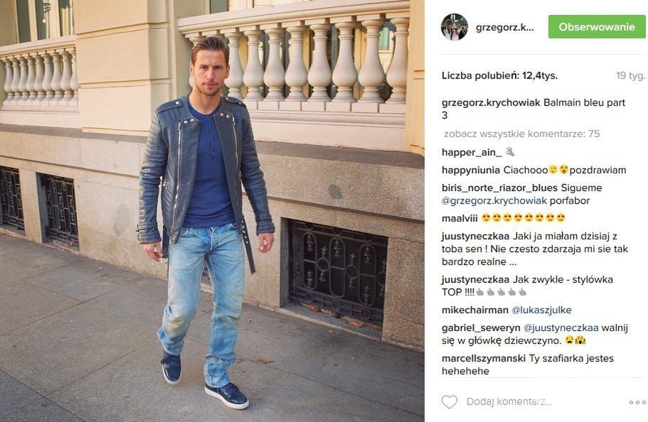 Grzegorz Krychowiak ma słabość do marki Balmain (fot. Instagram)