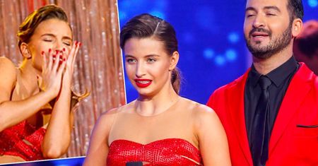 Julia Wieniawa w "TzG" w sukni, która bardzo działa na wyobraźnię. Dopiero z bliska widać, jaki sekret skrywa